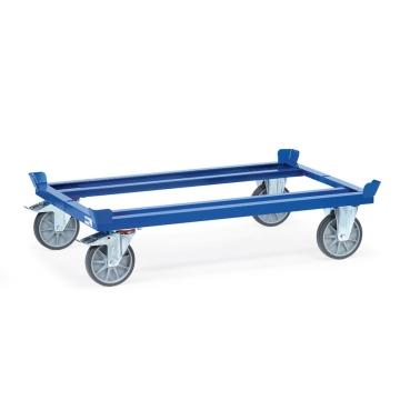 Fetra Paletten-Fahrgestell 750 kg, 1200 x 800 mm, TPE-Bereifung, RAL 5007 Brillantblau